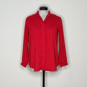 Ann Taylor Long Sleeve Blouse with Crochet Trim Detail - Size XSmall